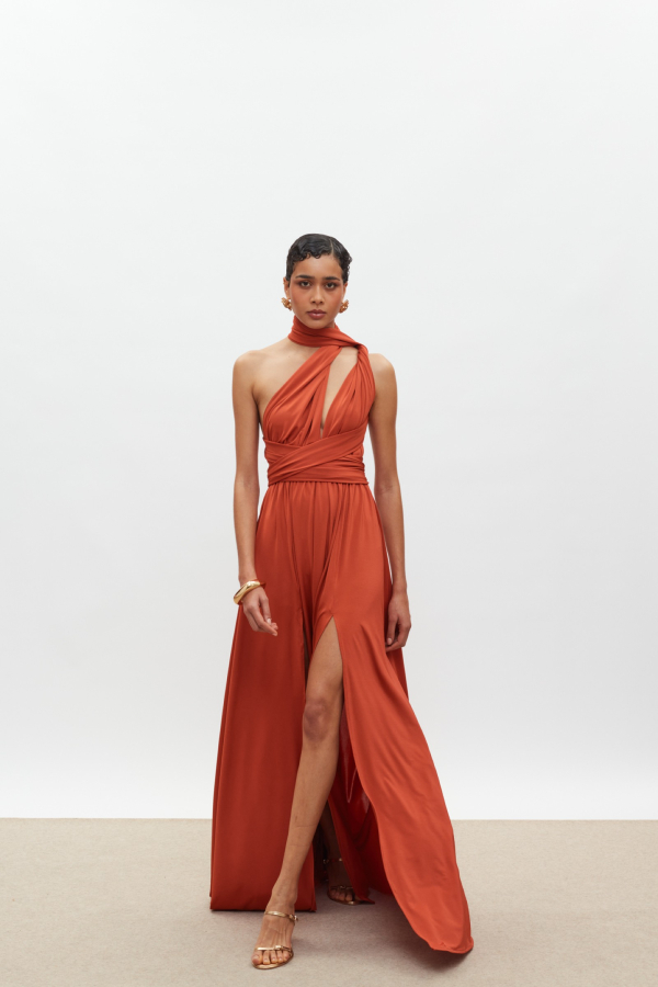 BEATRICE POLYMORPHIC DRESS - TERRACOTTA